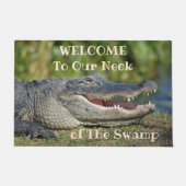 アメリカアリゲーターワイルドライフフォトコラムウェルカム ドアマット (正面)