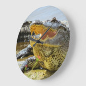 アメリカアリゲーター顔へ顔 ラージ壁時計 (傾斜)