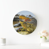 アメリカアリゲーター顔へ顔 ラージ壁時計 (ホーム)