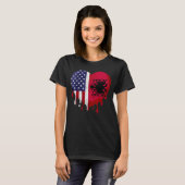 アメリカアルバニア伝統月アルバニア国旗の声 Tシャツ (正面フル)