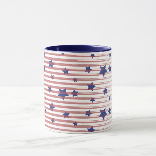 アメリカアート国旗のアートスターとストライプシック マグカップ (中央)