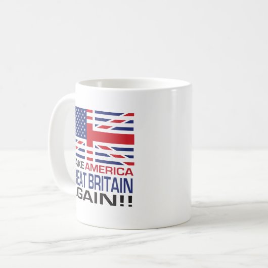 アメリカイギリスを再度作って下さい! -旗 コーヒーマグカップ (正面左)