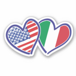 アメリカイタリアンハート国旗 シール