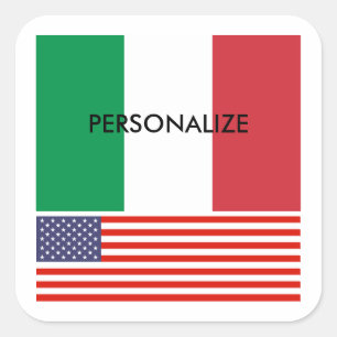 アメリカイタリアンプライド国旗のカスタム飲み物用コースター スクエアシール
