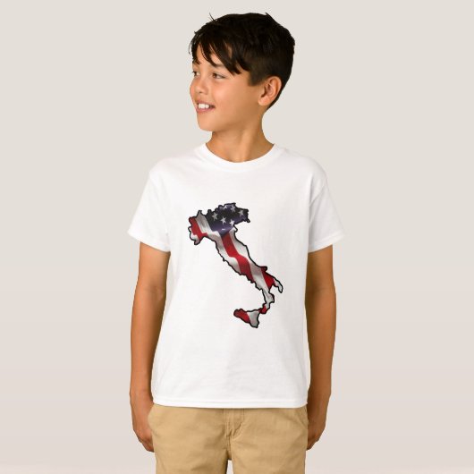 アメリカイタリアン国旗のキッズTシャツ Tシャツ (正面フル)