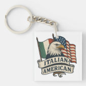 アメリカイタリアン国旗のキーチェーン | デュアル伝統 キーホルダー (正面)