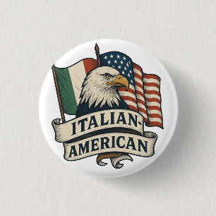 アメリカイタリアン国旗のボタン イーグル伝統 缶バッジ
