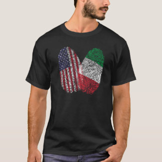 アメリカイタリアン国旗の指紋イタリア Tシャツ