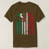 アメリカイタリアン国旗イタリアUSAプライド Tシャツ (デザイン正面)