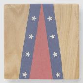 アメリカインスパイアアート | フラッグス、ジェルシー、7月4日 ストーンコースター (正面)