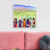 アメリカインディアンお祝いキャンバスアート キャンバスプリント (インサイチュ (リビング))