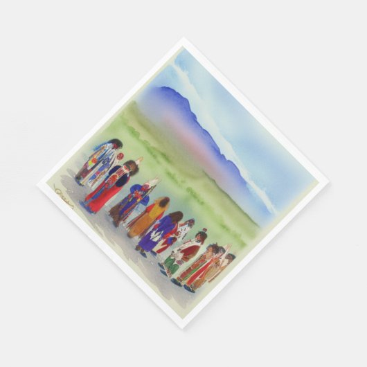 アメリカインディアンお祝い紙ナプキンス スタンダードランチョンナプキン (角)