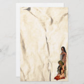 アメリカインディアンのカップル文房具 便箋 (正面/裏面)
