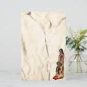 アメリカインディアンのカップル文房具 便箋 (スタンド正面)