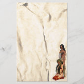 アメリカインディアンのカップル文房具 便箋 (正面)