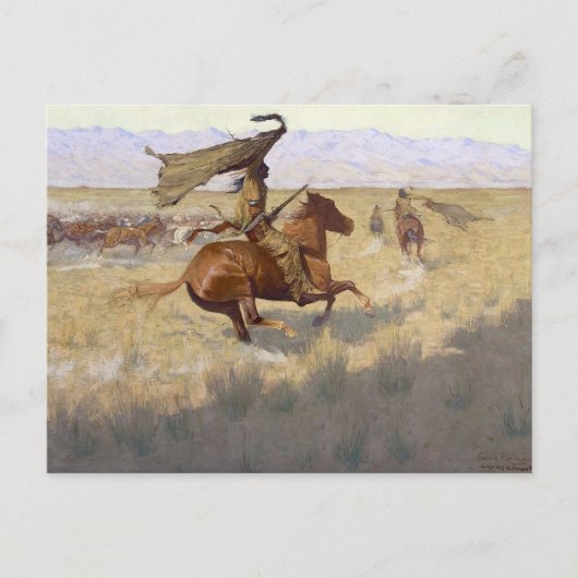 アメリカインディアンのスタンピード ポストカード (正面)