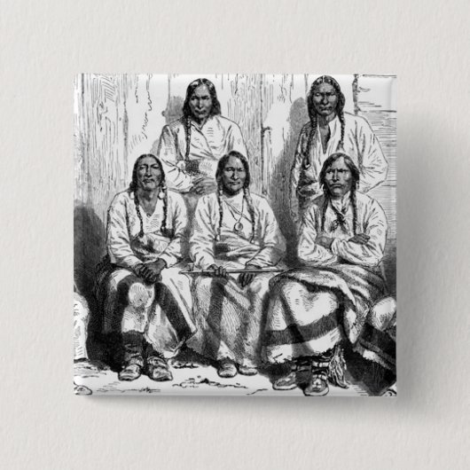 アメリカインディアンのボタン 缶バッジ (正面)