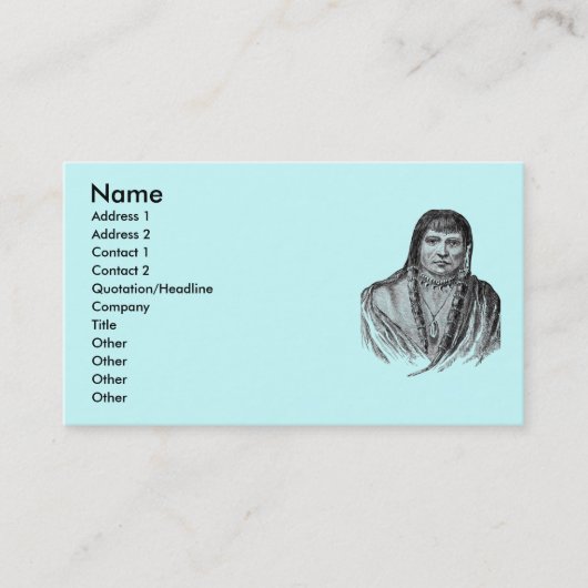 アメリカインディアンの名刺 名刺 (正面)