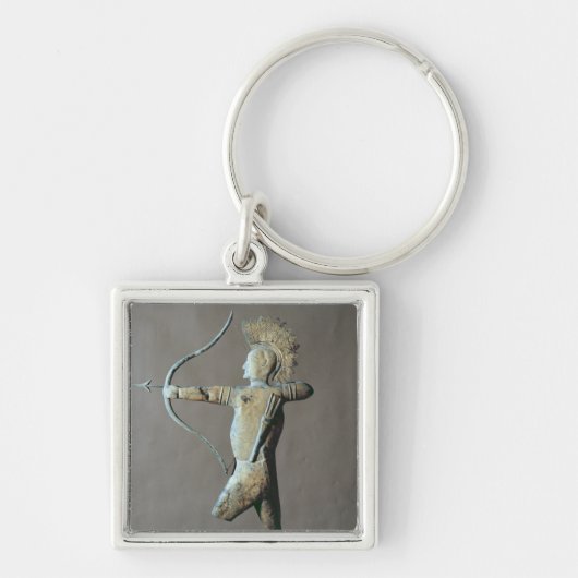 アメリカインディアンの形の風見鶏 キーホルダー (正面)