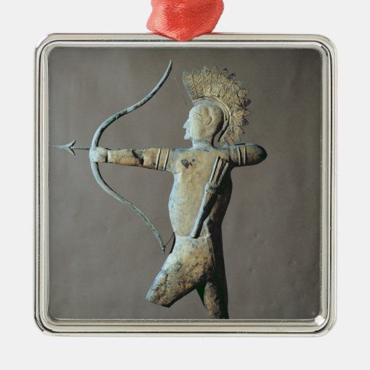 アメリカインディアンの形の風見鶏 メタルオーナメント (正面)