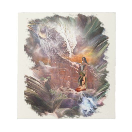 アメリカインディアンの結婚初夜のヴィグネット ノートパッド (正面)