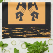 アメリカインディアンスタイルココペリバータオル キッチンタオル (折り畳み)