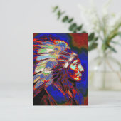 アメリカインディアンチーフグラフィックポートレート ポストカード (スタンド正面)