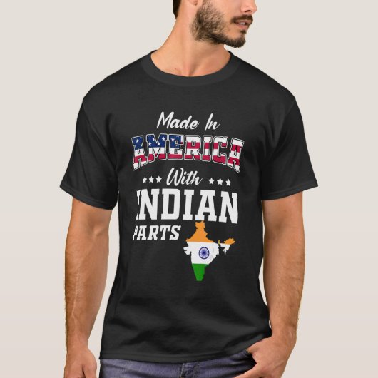 アメリカインディアンパーツインドの地図USAフラッグアンセストリー Tシャツ (正面)