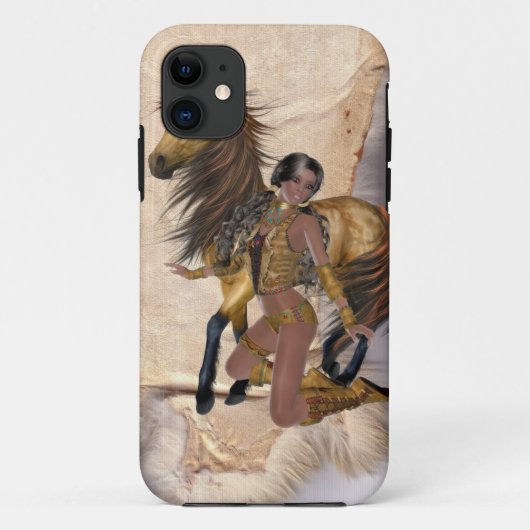 アメリカインディアンプリンセスと馬 Case-Mate iPhoneケース (裏面)