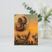 アメリカインディアンヴィンテージ魔法ランタンスライド ポストカード (スタンド正面)