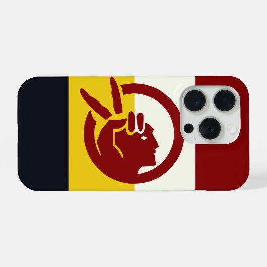 アメリカインディアン+ムーブメントの旗 iPhoneケース (裏面横)