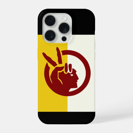 アメリカインディアン+ムーブメントの旗 iPhoneケース (裏面)