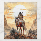 アメリカインディアン ワインラベル (シングルラベル)