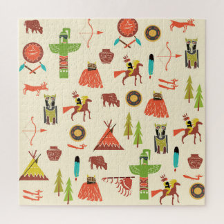 アメリカインディアン：文化背景。 ジグソーパズル