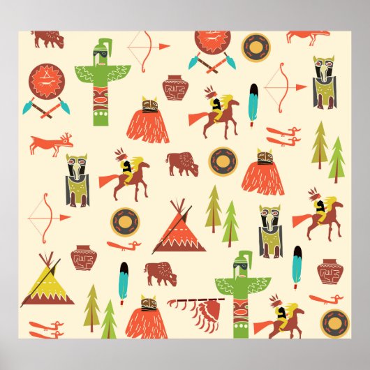 アメリカインディアン:文化背景。 ポスター (正面)