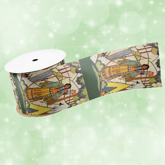 アメリカインド人女性ウッズテペ刺繍 サテンリボン