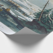 アメリカウィンターヴィンテージクリスマスラッピング紙 ラッピングペーパー (角)