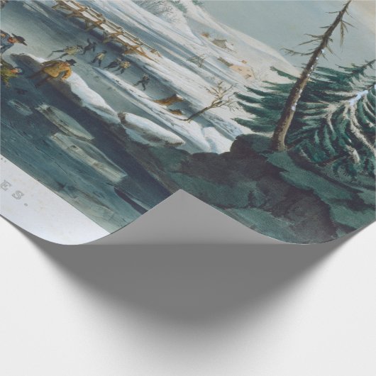 アメリカウィンターヴィンテージクリスマスラッピング紙 ラッピングペーパー (角)