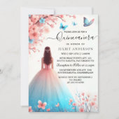 アメリカウッドツリーピンクガーリーさくらんぼブロッサムキンセアニェラ 招待状 (正面)