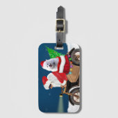 アメリカエスキモドッグクリスマスサンタクロース ラゲッジタグ (正面縦)