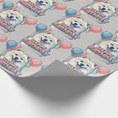 アメリカエスキモーカラフルドッグ ラッピングペーパー (角)