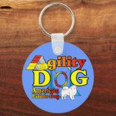 アメリカエスキモー犬の敏捷性ギフト キーホルダー (正面)