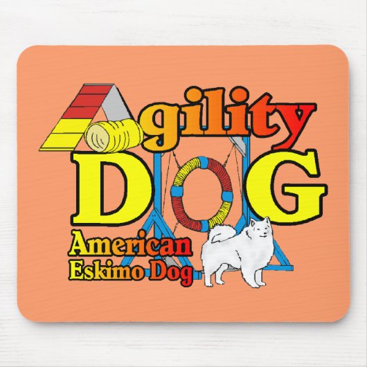 アメリカエスキモー犬の敏捷性ギフト マウスパッド (正面)