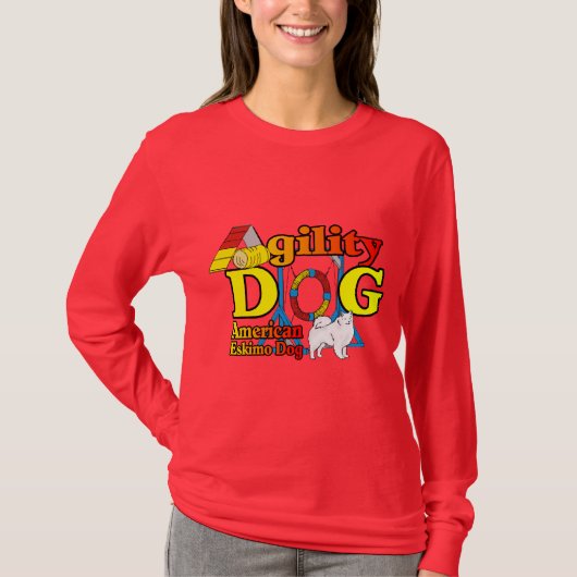 アメリカエスキモー犬の敏捷性ギフト Tシャツ (正面)