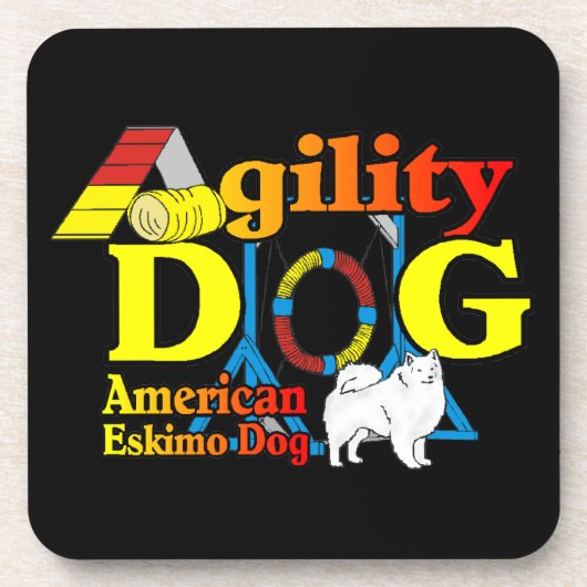 アメリカエスキモー犬の敏捷性 コースター (正面)