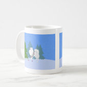 アメリカエスキモー飾ドッグのクリスマスツリー コーヒーマグカップ (正面左)