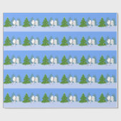 アメリカエスキモー飾ドッグのクリスマスツリー ラッピングペーパー (フラット)