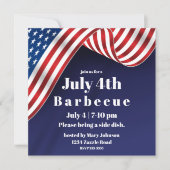 アメリカエレガント国旗7月4日 招待状 (正面)