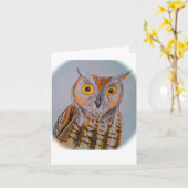 アメリカオオコノハズク カード (黄色い花)