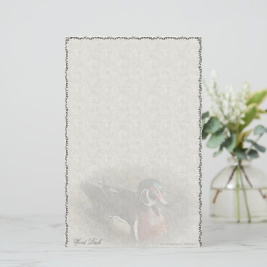 アメリカオシのカスタムの文房具 便箋 (スタンド正面)